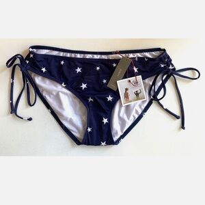 J CREW x Pret-a-Surf Swimwear 8 USA FLAG STARS Bikini Bottoms Navy White USA NWT
